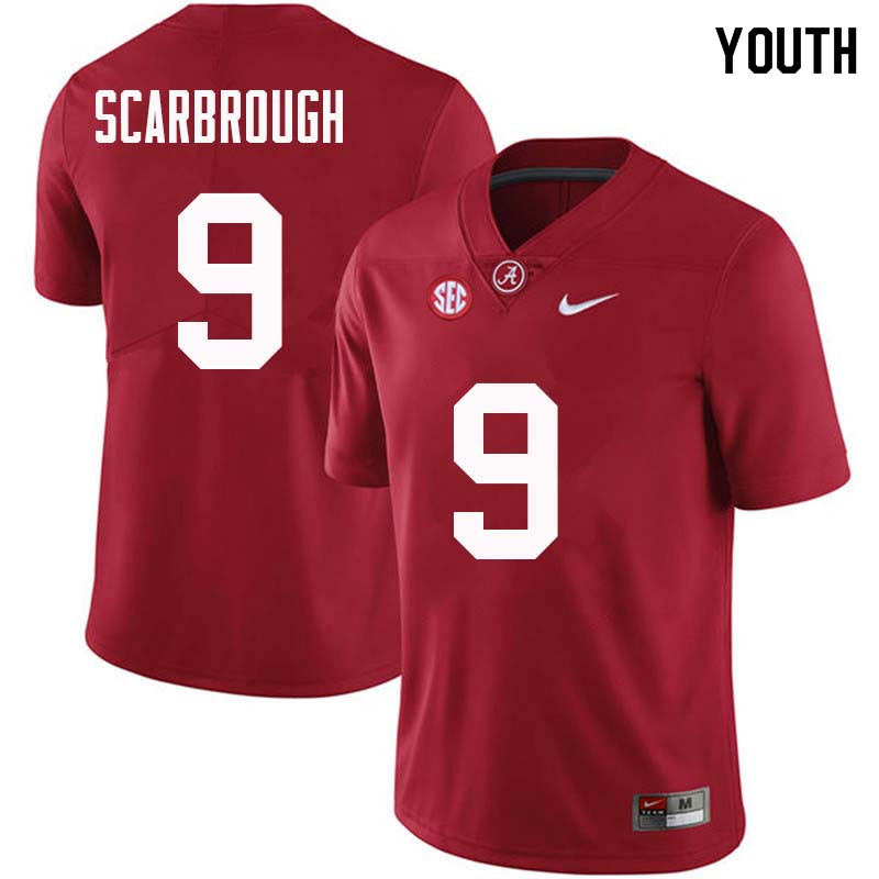 Youth #9 Bo Scarbrough Alabama Crimson Tide College Football Jerseys Sale-Crimson